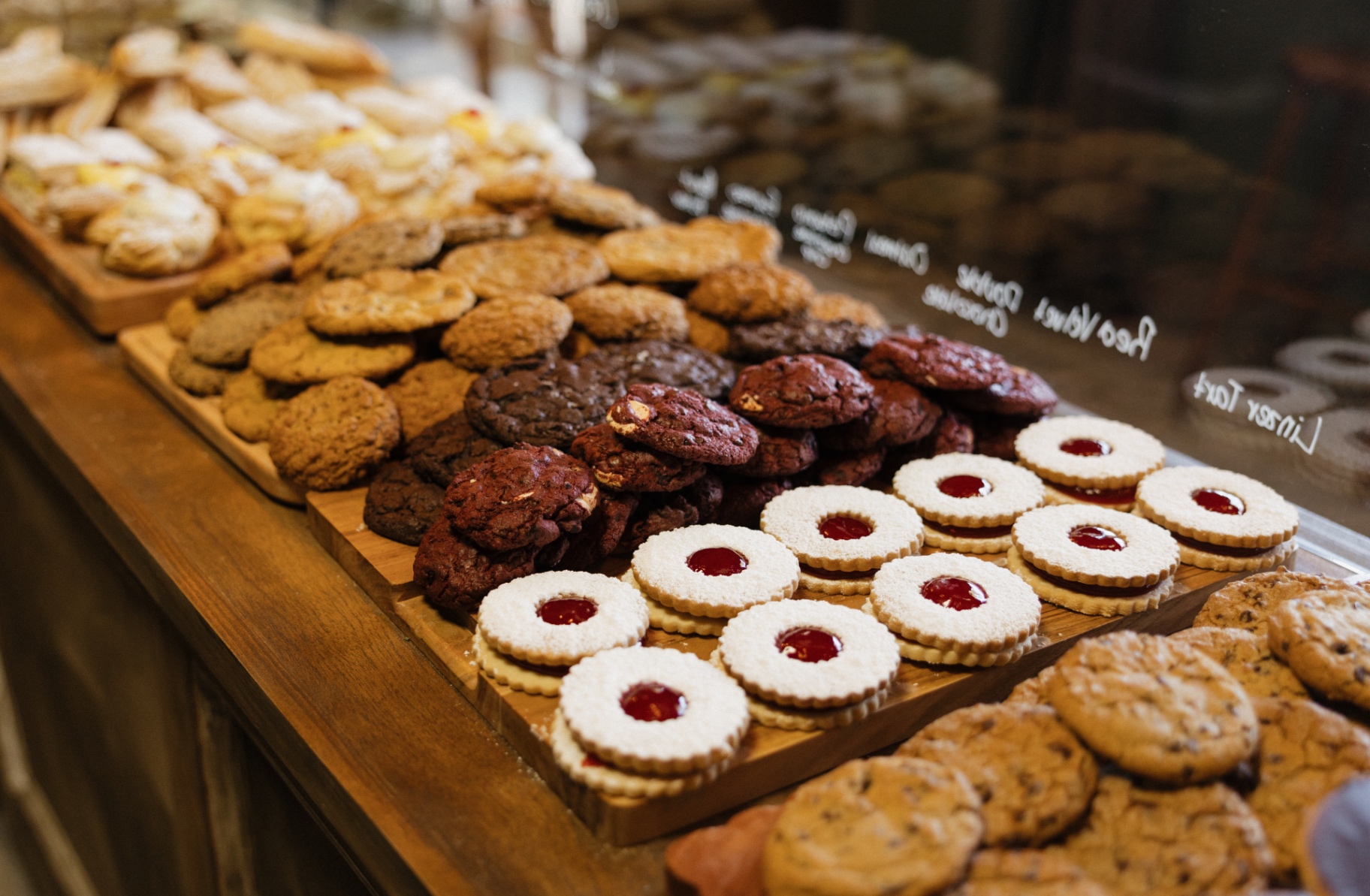 Traditional Italian cookies on parchment